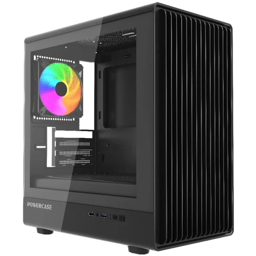 Powercase Mistral Micro C4B ARGB, Tempered Glass, 4x 120mm ARGB PWM Fan, чёрный, mATX (CMMCB-A4)