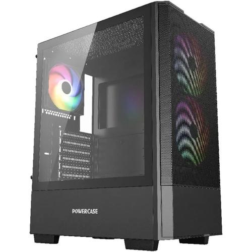 Powercase Mistral AY3B ARGB, Tempered Glass, 2x 140mm +1x 120mm ARGB Fans, чёрный, ATX (CMAYB-A3)