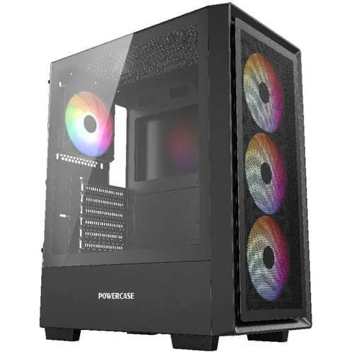 Powercase Mistral AY4B ARGB, Tempered Glass, 4x 120mm ARGB Fans, чёрный, ATX (CMAYB-A4)