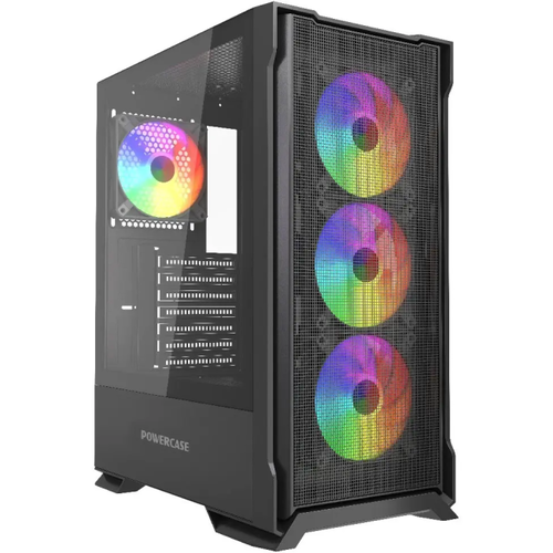 Powercase Mistral AZ4B ARGB, Tempered Glass, 4x 120mm ARGB Fans, чёрный, ATX (CMAZB-A4)