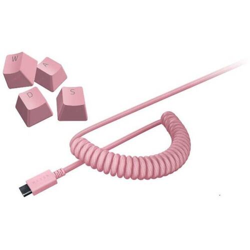 Razer RC21-01491000-R3M1 Колпачки и кабель клавиатуры Razer PBT Keycap + Coiled Cable Upgrade Set, Quartz Pink (US/UK)