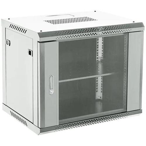 04-0964-111 Шкаф коммутационный Rexant () настенный 9U 600x450мм пер.дв.стекл металл 2 бок.пан. направл.под винты 60кг