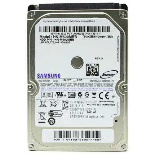 Жесткий диск 2.5" Samsung 500 Гб Spinpoint M8 HN-M500MBB 500 Гб SATA-II