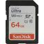 Карта памяти SanDisk Ultra SDSDUN4-064G-GN6IN SDXC UHS-I Class 1 (U1), Class 10 64 ГБ, вид сверху