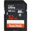 Карта памяти SanDisk Ultra SDSDUNB-032G-GN3IN SDHC UHS-I Class 1 (U1), Class 10 32 ГБ, вид сверху