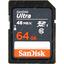 Карта памяти SanDisk Ultra SDSDUNB-064G-GN3IN SDXC UHS-I Class 1 (U1), Class 10 64 ГБ, вид сверху