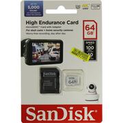   SanDisk High Endurance Video Monitoring Card SDSQQNR-064G-GN6IA microSDXC V30, UHS-I Class 3 (U3), Class 10 64 
