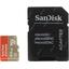 Карта памяти SanDisk Extreme SDSQXNE-064G-GN6AA microSDXC UHS-I Class 3 (U3), Class 10 64 ГБ +microSD->SD адаптер, вид сверху