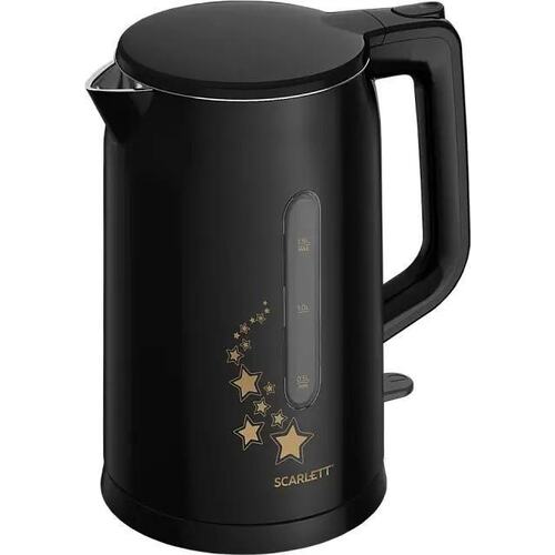 Чайник электрический Scarlett SC-EK21S45 1.5л. 2200Вт черный корпус: нерж.сталь/пластик