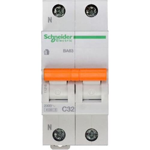 Выключатель автоматический Schneider Electric Домовой ВА63 1п+н 32A C