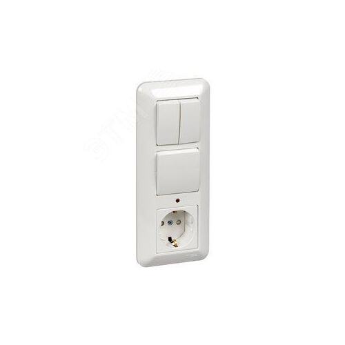 Совмещенный блок (выключатель с розеткой) Schneider Electric Prima BK2VR-008A-B