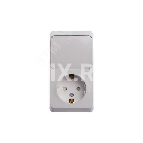 Совмещенный блок (выключатель с розеткой) Schneider Electric Этюд BPA16-201B