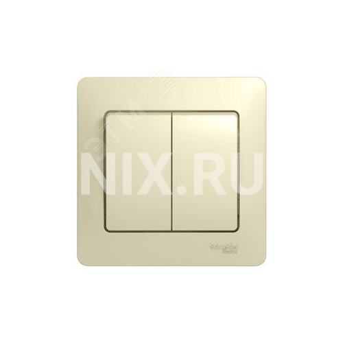 Выключатель Systeme Electric GSL000252 2-клавишный, сх.5 (в сборе с рамкой) (кратно 15 шт)