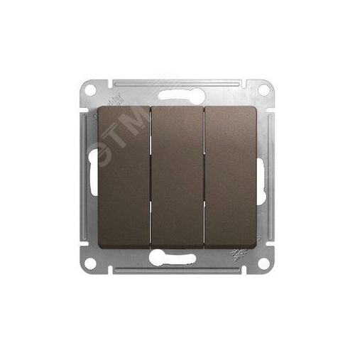 Выключатель Systeme Electric GSL000831 3-клавишный сх.3, 10AX шоколад