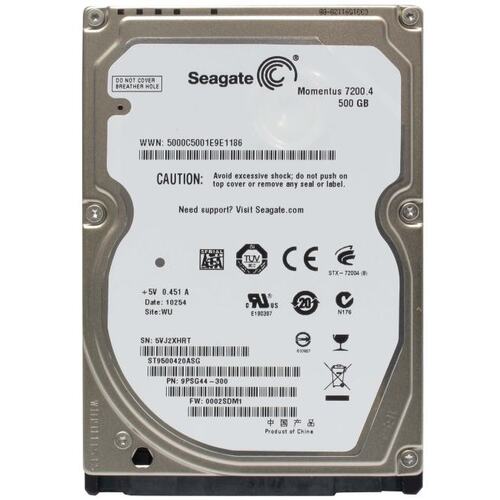 Жесткий диск 2.5" Seagate Momentus 7200 500 Гб Momentus 7200.4 ST9500420ASG 500 Гб SATA-II