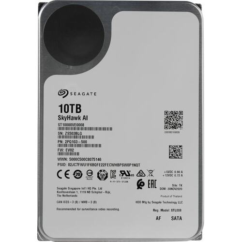 Жесткий диск 3.5" Seagate SkyHawk AI 10 Тб ST10000VE0008 SATA 6Gb/s (SATA-III)