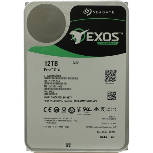Жесткий диск 3.5" Seagate Exos X14 12 Тб ST12000NM0008 SATA 6Gb/s (SATA-III)