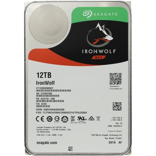 Жесткий диск 3.5" Seagate IronWolf 12 Тб ST12000VN0007 SATA 6Gb/s (SATA-III)