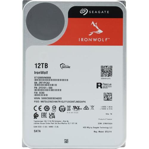 Жесткий диск 3.5" Seagate IronWolf 12 Тб ST12000VN0008 SATA 6Gb/s (SATA-III)