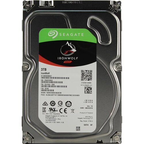 Жесткий диск 3.5" Seagate IronWolf 3 Тб ST3000VN007 SATA 6Gb/s (SATA-III)