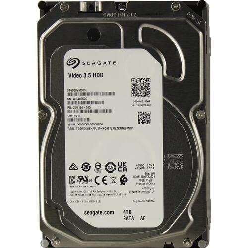 Жесткий диск 3.5" Seagate Video 3.5 HDD 6 Тб ST6000VM000 SATA 6Gb/s (SATA-III)
