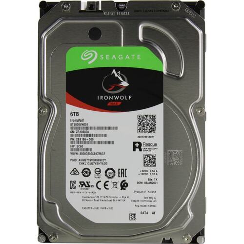 Жесткий диск 3.5" Seagate IronWolf 6 Тб ST6000VN001 SATA 6Gb/s (SATA-III)