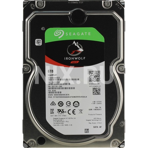 Жесткий диск 3.5" Seagate IronWolf 6 Тб ST6000VN0033 SATA 6Gb/s (SATA-III)