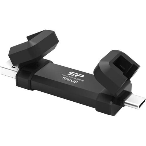Накопитель SSD Silicon Power USB-C 500GB SP500GBUC3S72V1K DS72 1.8" черный USB-A