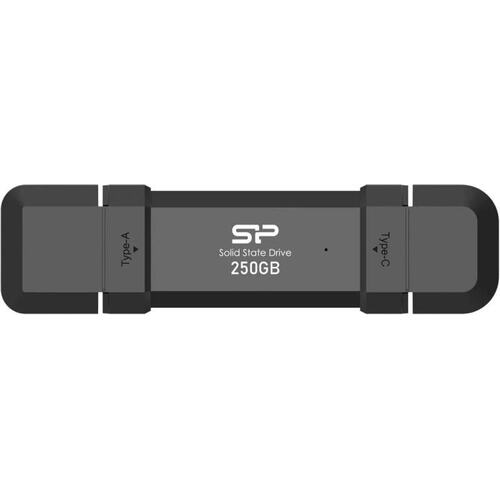 Накопитель SSD Silicon Power USB-C 250GB SP250GBUC3S72V1K DS72 1.8" черный USB-A