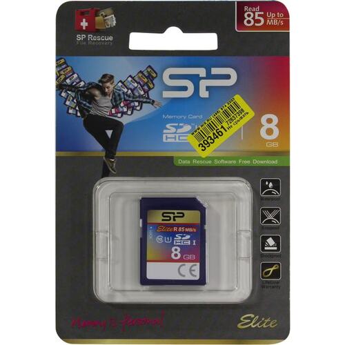 Карта памяти Silicon Power Elite SP008GBSDHAU1V10 SDHC UHS-I Class 1 (U1), Class 10 8 ГБ