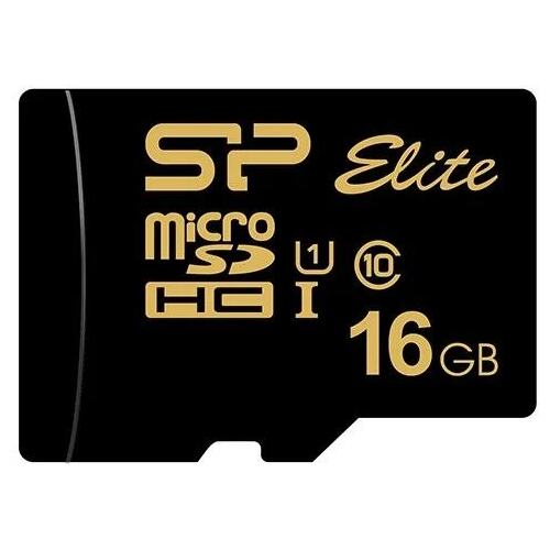 SP016GBSTHBU1V1GSP Флеш карта microSD 16GB Silicon Power Elite Gold microSDHC Class 10 UHS-I U1 85Mb/s (SD адаптер)