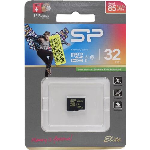 Карта памяти Silicon Power Elite UHS-1 SP032GBSTHBU1V1G microSDHC UHS-I Class 1 (U1), Class 10 32 ГБ