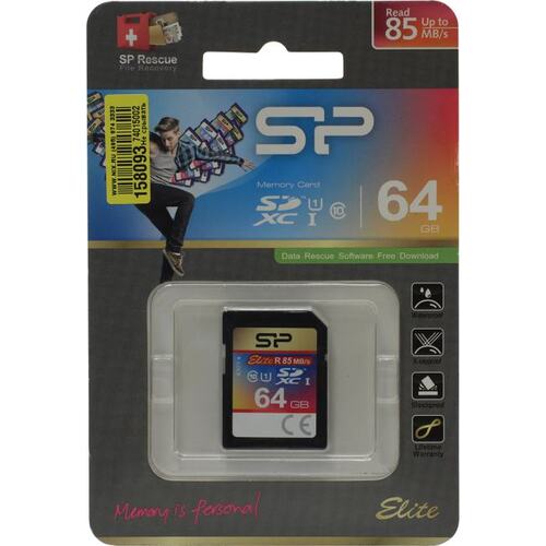 Карта памяти Silicon Power Elite UHS-1 SP064GBSDXAU1V10 SDXC 64 ГБ