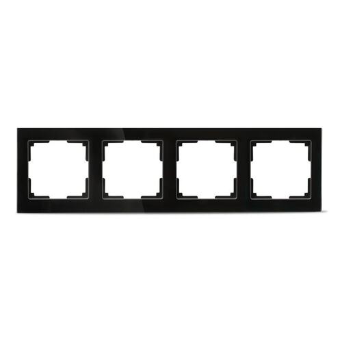 SBE-05b-Glass-FR-4 Рамка 4-местная стекло черная "Нептун" (SBE-05b-Glass-FR-4)