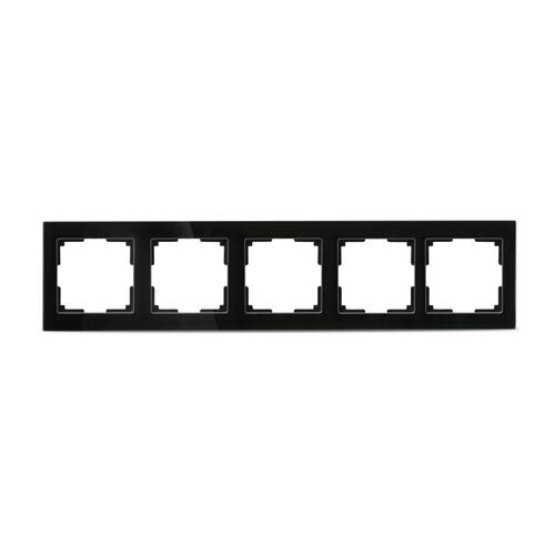 SBE-05b-Glass-FR-5 Рамка 5-местная стекло черная "Нептун" (SBE-05b-Glass-FR-5)