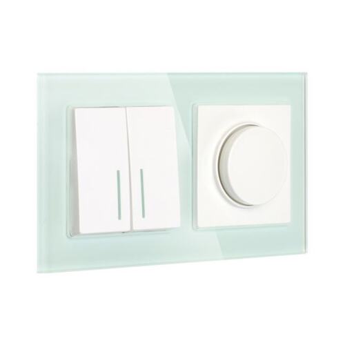 SBE-05i-Glass-FR-2 Рамка 2-местная стекло бежевая "Нептун" (SBE-05i-Glass-FR-2)