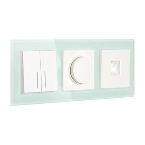 SBE-05i-Glass-FR-3 Рамка 3-местная стекло бежевая "Нептун" (SBE-05i-Glass-FR-3)