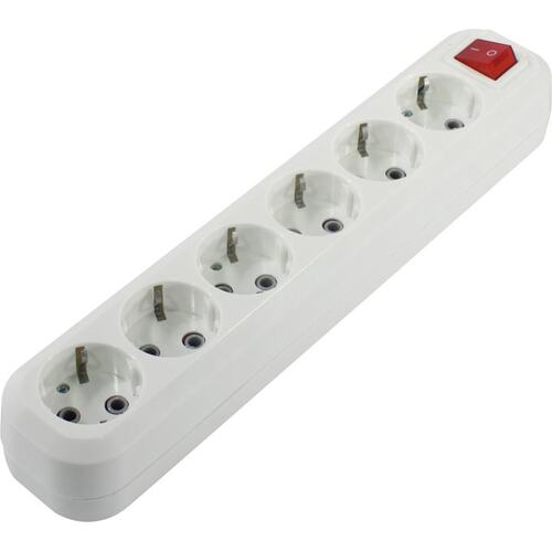 Smartbuy <SBE-16-6-00-ZS> Колодка бытовая c выключателем и заземлением (16A, 6 розеток)