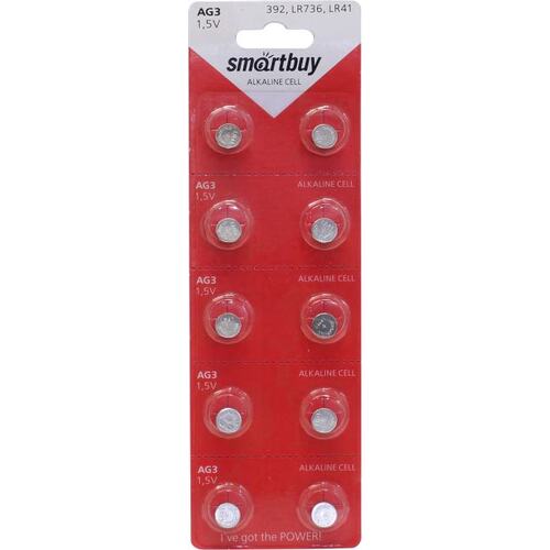 Батарейки LR41 SmartBuy Alkaline Cell AG3 (392, LR736, LR41) 10 шт.