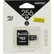   SmartBuy SB256GBSDCL10-01 microSDXC UHS-I Class 1 (U1), Class 10 256  +microSD->SD 