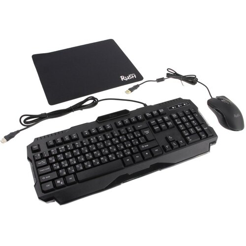 Комплект клавиатура + мышь + коврик для мыши SmartBuy RUSH SBC-307728G-K