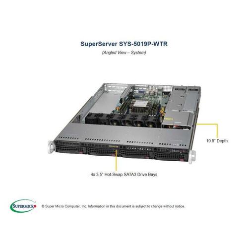 Серверная платформа 1U Supermicro SuperServer 5019P-WTR