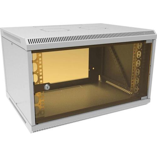 05-1063 Шкаф коммутационный Suprlan ТВЛ-6U-600-450-СР () настенный 6U 600x450мм пер.дв.стекл направл.под закл.гайки 70к