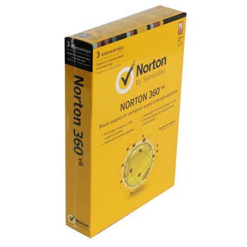 Антивирусное ПО Symantec Norton 360 v6 BOX 3 ПК 1 год