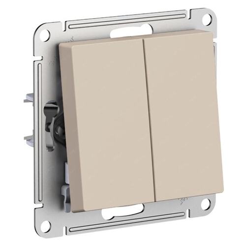 Schneider Electric ATN001251 ATLASDESIGN 2-клавишный ВЫКЛЮЧАТЕЛЬ, сх.5, 10АХ, механизм, ПЕСОЧНЫЙ/ ATLASDESIGN