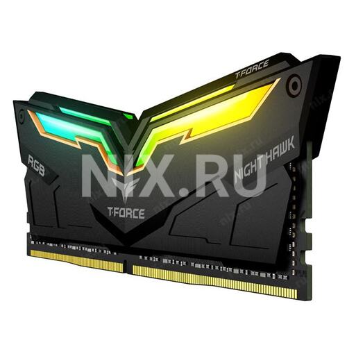 DDR4 TEAMGROUP T-Force Night Hawk RGB 16GB (2x8GB) 3200MHz CL16 (16-18-18-38) 1.35V / TF14D416G3200HC16CDC01 / Black