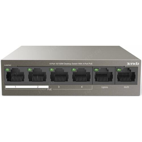 Коммутатор Tenda F1106P-4-63W 6PORT 4POE IP-COM