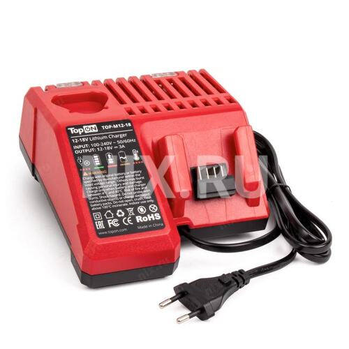 TopON TOP-M12-18 Зарядное устройство TopON для аккумуляторов Milwaukee M12-18 12V-18V 3A 4932352959