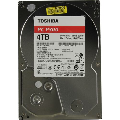 Жесткий диск 3.5" Toshiba P300 4 Тб Desktop PC Hard Drive 4 Gb SATA 6Gb/s (SATA-III)