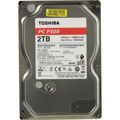 Жесткий диск 3.5" Toshiba P300 Desktop PC Hard Drive 2 Тб HDWD220EZSTA SATA 6Gb/s (SATA-III)